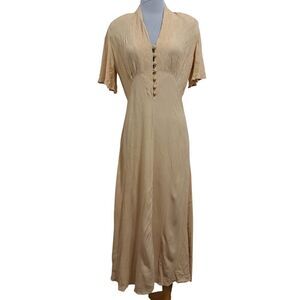 Vintage Rabbit Designs Babydoll Coquette Y2K Boho Cleopatra Midi Dress Sz 10